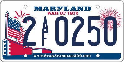 MD license plate 2AF0250