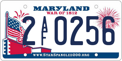 MD license plate 2AF0256