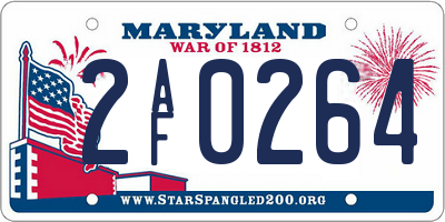 MD license plate 2AF0264