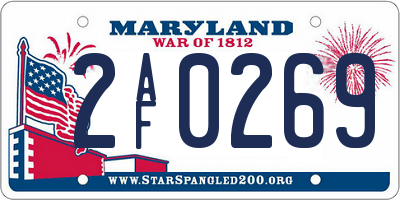 MD license plate 2AF0269
