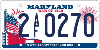 MD license plate 2AF0270