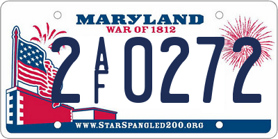 MD license plate 2AF0272