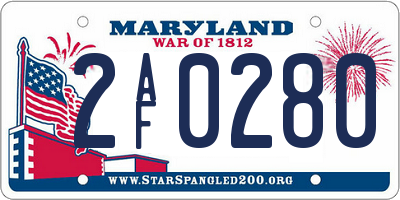MD license plate 2AF0280