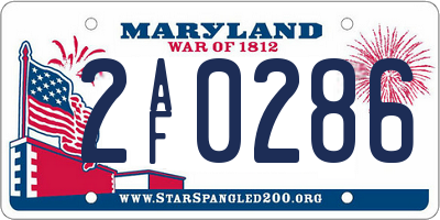 MD license plate 2AF0286