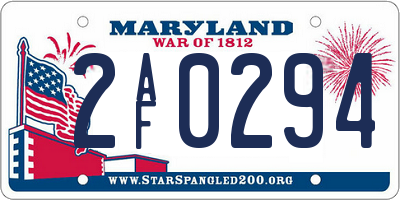 MD license plate 2AF0294