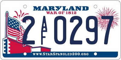MD license plate 2AF0297