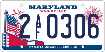 MD license plate 2AF0306