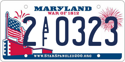 MD license plate 2AF0323