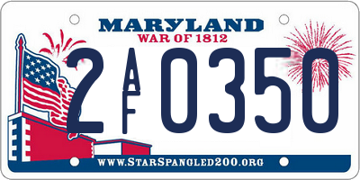 MD license plate 2AF0350