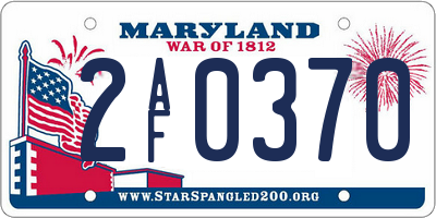 MD license plate 2AF0370