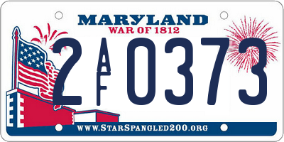 MD license plate 2AF0373
