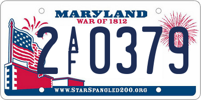 MD license plate 2AF0379