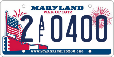 MD license plate 2AF0400