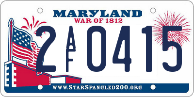 MD license plate 2AF0415