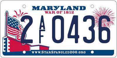 MD license plate 2AF0436
