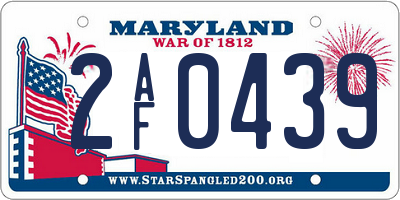 MD license plate 2AF0439