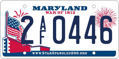 MD license plate 2AF0446