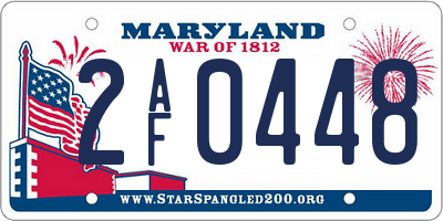 MD license plate 2AF0448