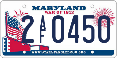 MD license plate 2AF0450