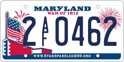 MD license plate 2AF0462