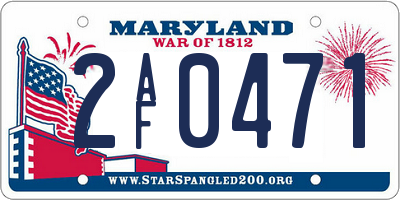 MD license plate 2AF0471