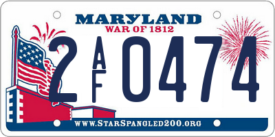 MD license plate 2AF0474