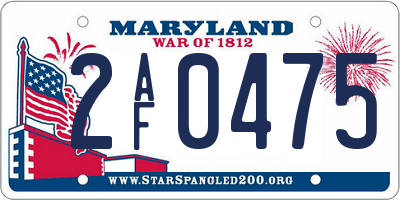 MD license plate 2AF0475