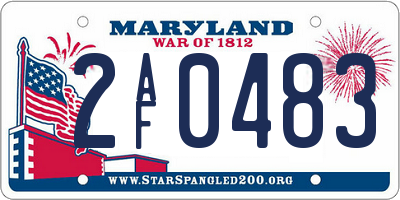 MD license plate 2AF0483