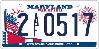 MD license plate 2AF0517