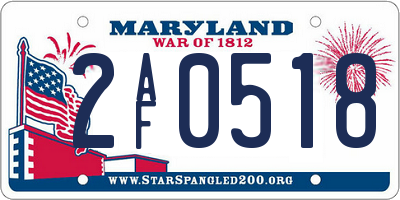 MD license plate 2AF0518