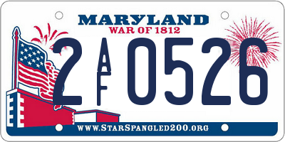 MD license plate 2AF0526