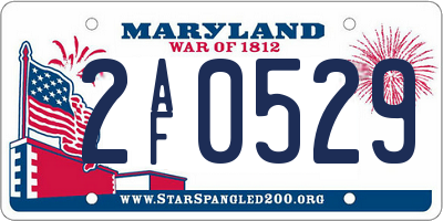 MD license plate 2AF0529
