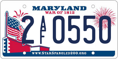 MD license plate 2AF0550