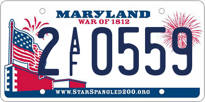 MD license plate 2AF0559