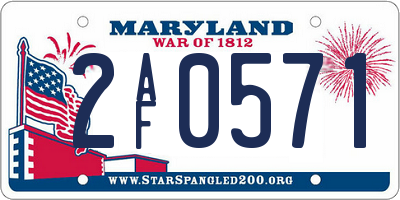 MD license plate 2AF0571