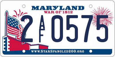 MD license plate 2AF0575