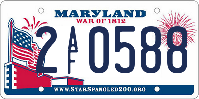 MD license plate 2AF0588