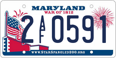 MD license plate 2AF0591