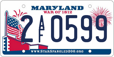 MD license plate 2AF0599
