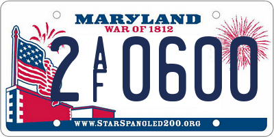MD license plate 2AF0600