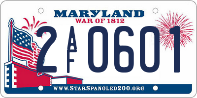 MD license plate 2AF0601