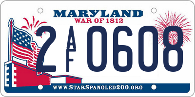 MD license plate 2AF0608