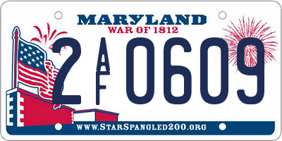 MD license plate 2AF0609