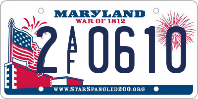 MD license plate 2AF0610