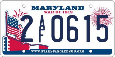 MD license plate 2AF0615