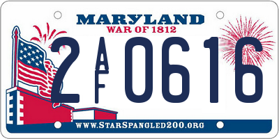 MD license plate 2AF0616