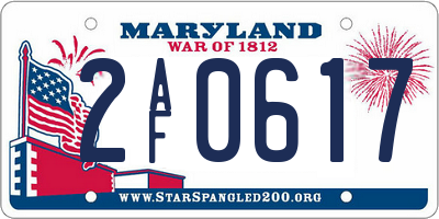 MD license plate 2AF0617