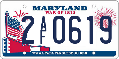 MD license plate 2AF0619