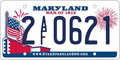 MD license plate 2AF0621