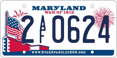 MD license plate 2AF0624